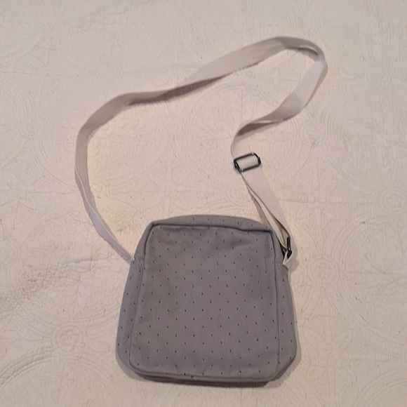 Vintage mygreen Canvas Gray w/ Black Dot & White Lace Trim Purse - Picture 4 of 4